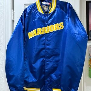 Mitchell & Ness Golden State Warriors Blue and Yellow Jacket